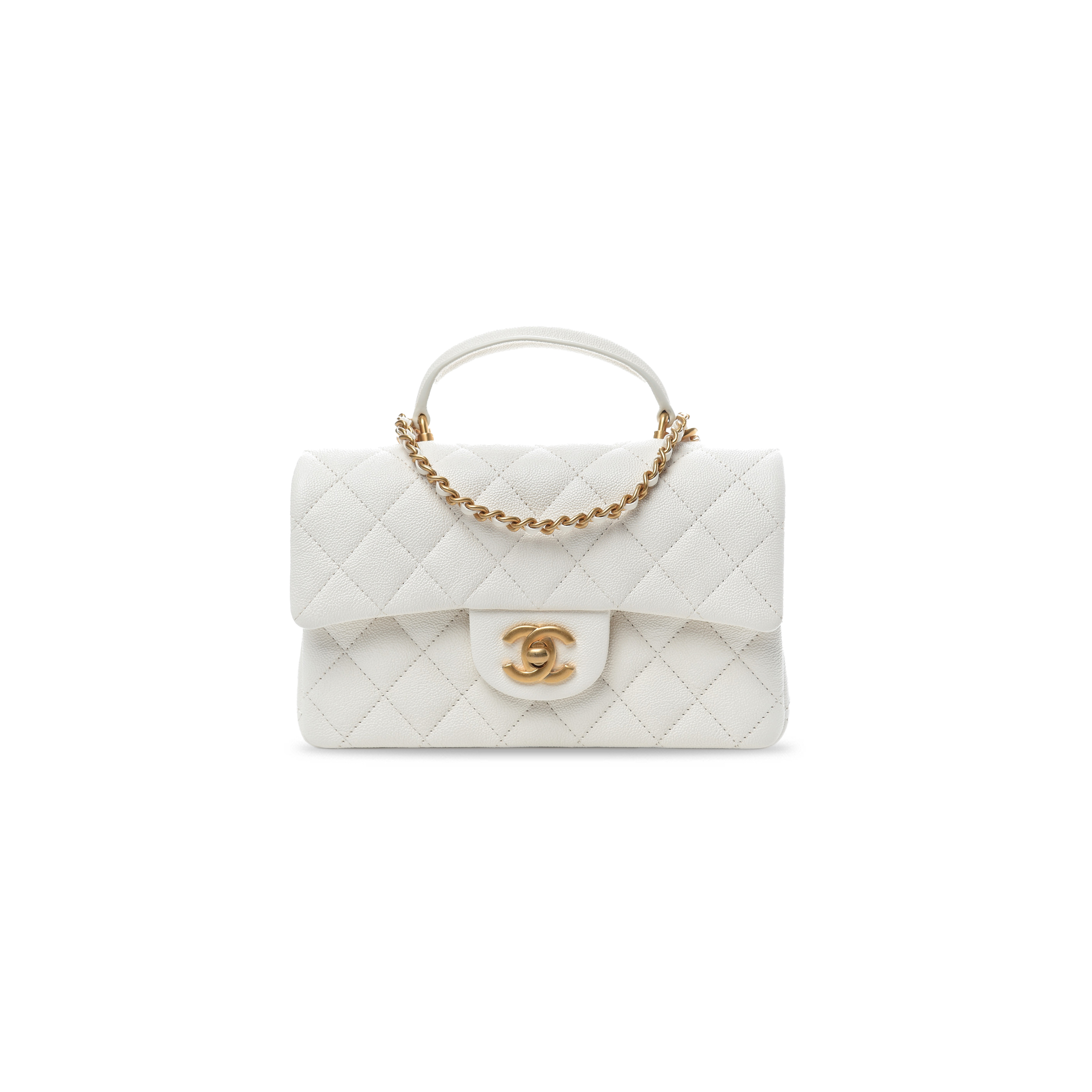 CHANEL MASTER CAVIAR QUILTED MINI TOP HANDLE FLAP AS2431 (20*12*6cm)